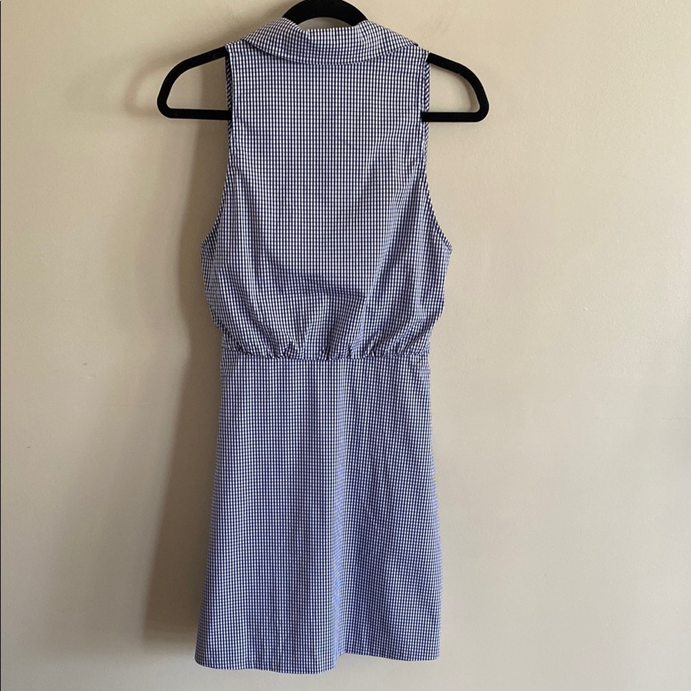 cinq a sept • Gaby tie front sleeveless plaid collared dress - Picture 5 of 6